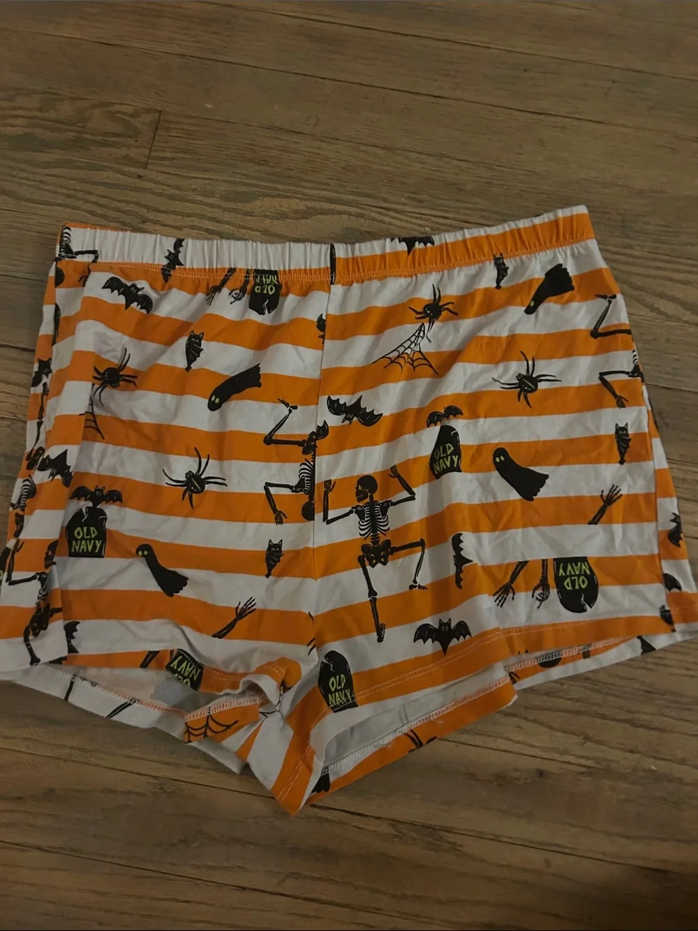 Old Navy Orange and White Striped Halloween Pajama Set